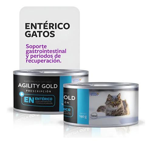 Agility Gold Entérico Feline Soporte Gastrointestinal Y Periodos De Recuperación Lata 140 gr