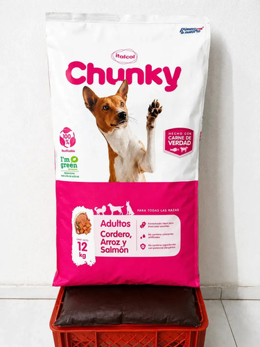 Chunky Perro Adulto 12 kg Sabor a Cordero/Arroz/Salmón