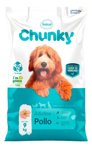 Chunky Perro Cachorros 9 kg Sabor a Pollo