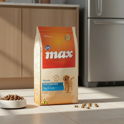 Max Canine Cachorros Razas Grendes Perfomance Puppy 20 kg Sabor a Pollo Y Arroz