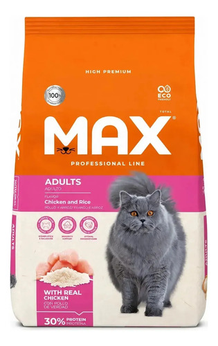 Max Feline Professional Line 3 kg Sabor a Frango Y Arroz