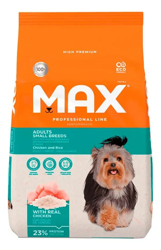 Max Professional Line Performance Canine Small Adult 8 kg Sabor a Pollo Y Arroz