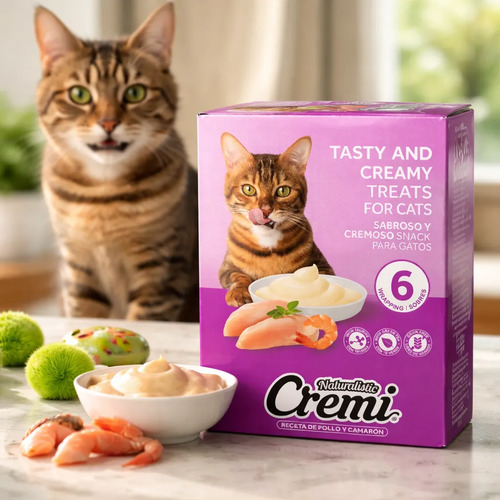 Naturalistic Cremi Feline Creamy Treats 60 gr Sabor a Chicken & Shrimp