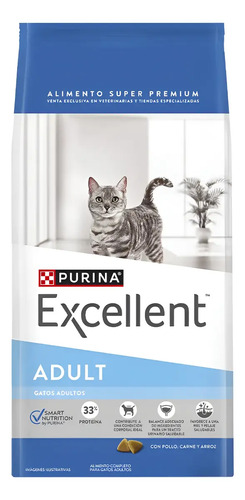 Purina Excellent Feline Adult 7,5 kg Sabor a Pollo/Carne y Arroz
