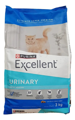 Purina Excellent Feline Urinary Cat Adult 3 kg Sabor a Pollo/Carne y Arroz
